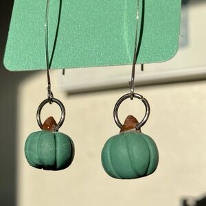 Elegant Green Pumpkin Earrings
